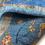 ギャッベ  ペルシャ絨毯 青