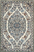 Persian Rug Nain Wool & Silk Approx. 55cm x 80cm
