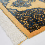 ペルシャ絨毯 クム産 サイディ工房 シルク 52x82cm 黄色 イエロー 手織り ラグ