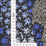 ペルシャ絨毯 クム産 カンバルザデ工房製 シルク手織りラグ（約80×120cm）青と黒のグラデーション、メダリオンとガンディール文様入り