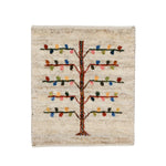 ペルシャ絨毯 ギャッベ ファイン ウール 座布団 手織り ラグ 生命の樹