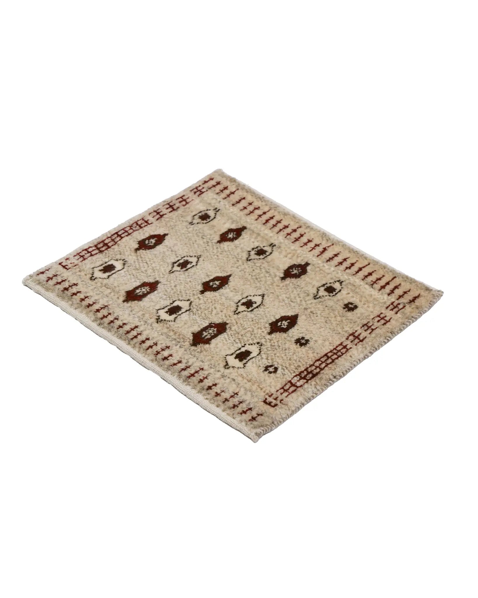 ペルシャ絨毯 ギャッベ ウール 座布団 幾何学模様 手織り ラグ