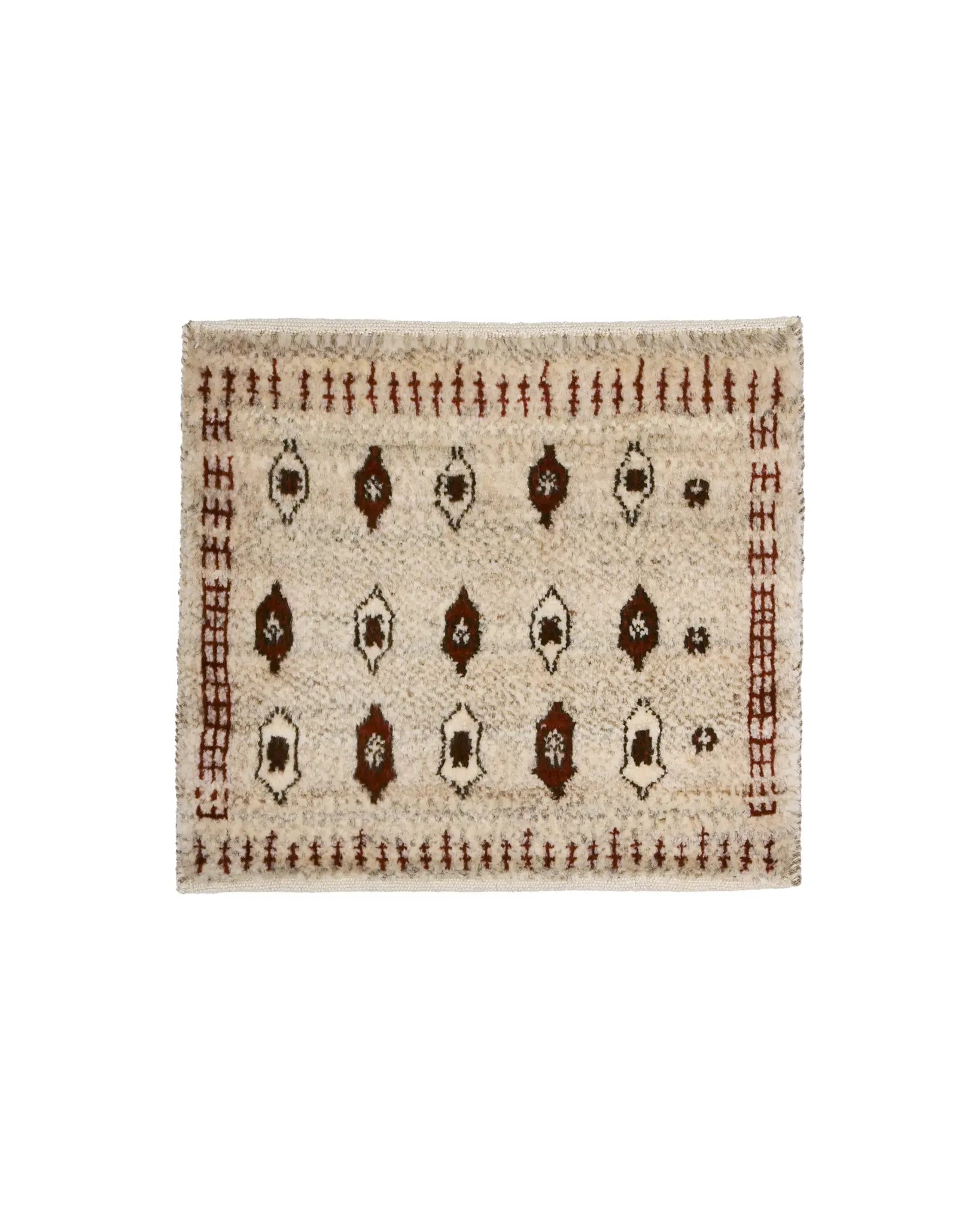 ペルシャ絨毯 ギャッベ ウール 座布団 幾何学模様 手織り ラグ