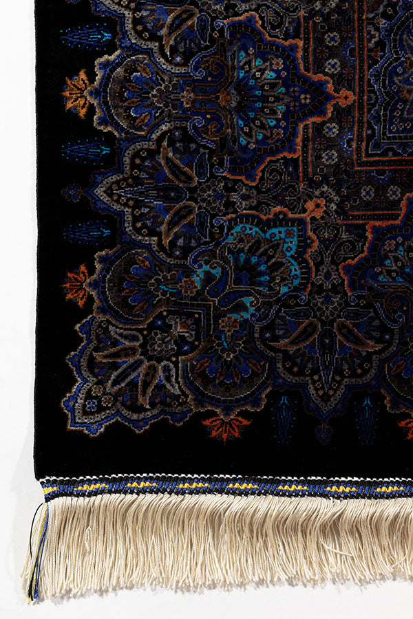 ペルシャ絨毯 ブラック クム