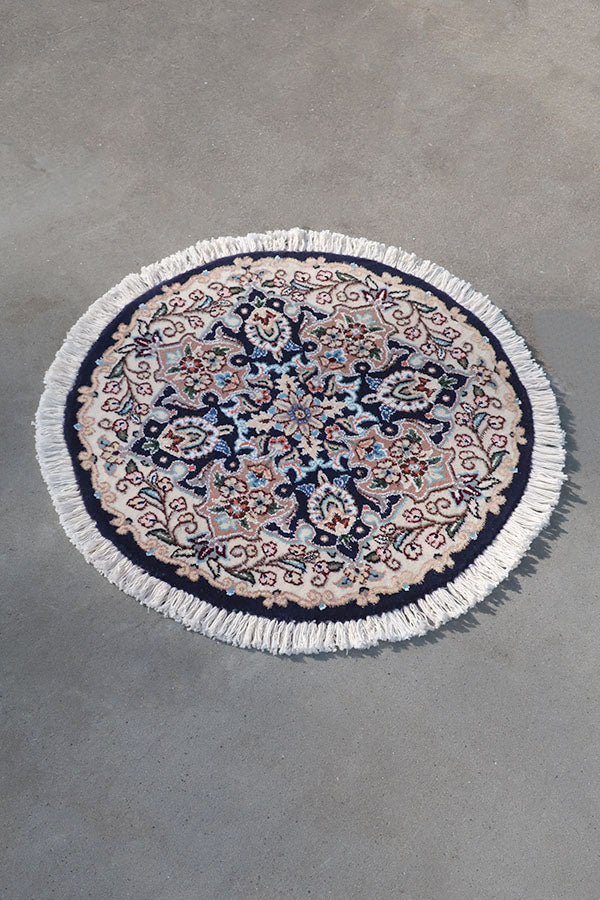 ペルシャ絨毯 円形 ナイン ウール