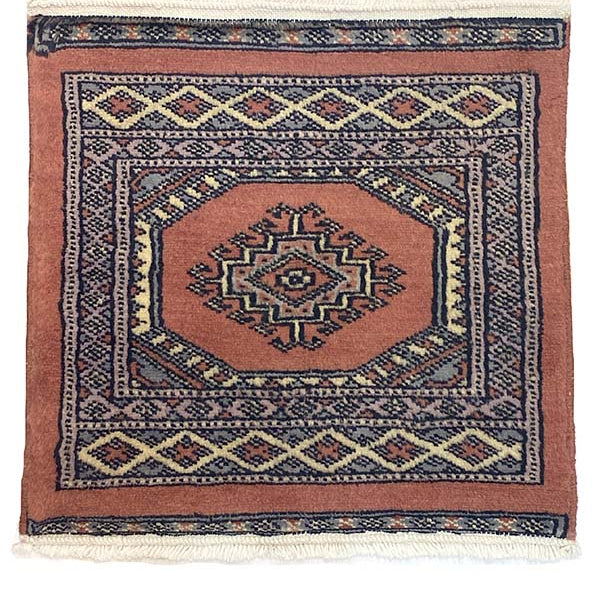 パキスタン手織り絨毯(38x41cm)ミニラグ - 座布団 【絨毯専門店】