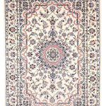 ハビビアン工房 ペルシャ絨毯 ナイン 2畳 リビング  白 (ホワイト) 