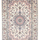 ハビビアン工房 ペルシャ絨毯 ナイン 2畳 リビング  白 (ホワイト) 