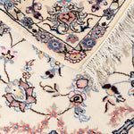 ハビビアン工房 ペルシャ絨毯 ナイン 2畳 リビング  白 (ホワイト) 