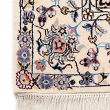 ハビビアン工房 ペルシャ絨毯 ナイン 2畳 リビング  白 (ホワイト) 