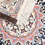 ハビビアン工房 ペルシャ絨毯 ナイン 2畳 リビング  白 (ホワイト) 