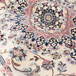 ハビビアン工房 ペルシャ絨毯 ナイン 2畳 リビング  白 (ホワイト) 