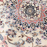 ハビビアン工房 ペルシャ絨毯 ナイン 2畳 リビング  白 (ホワイト) 