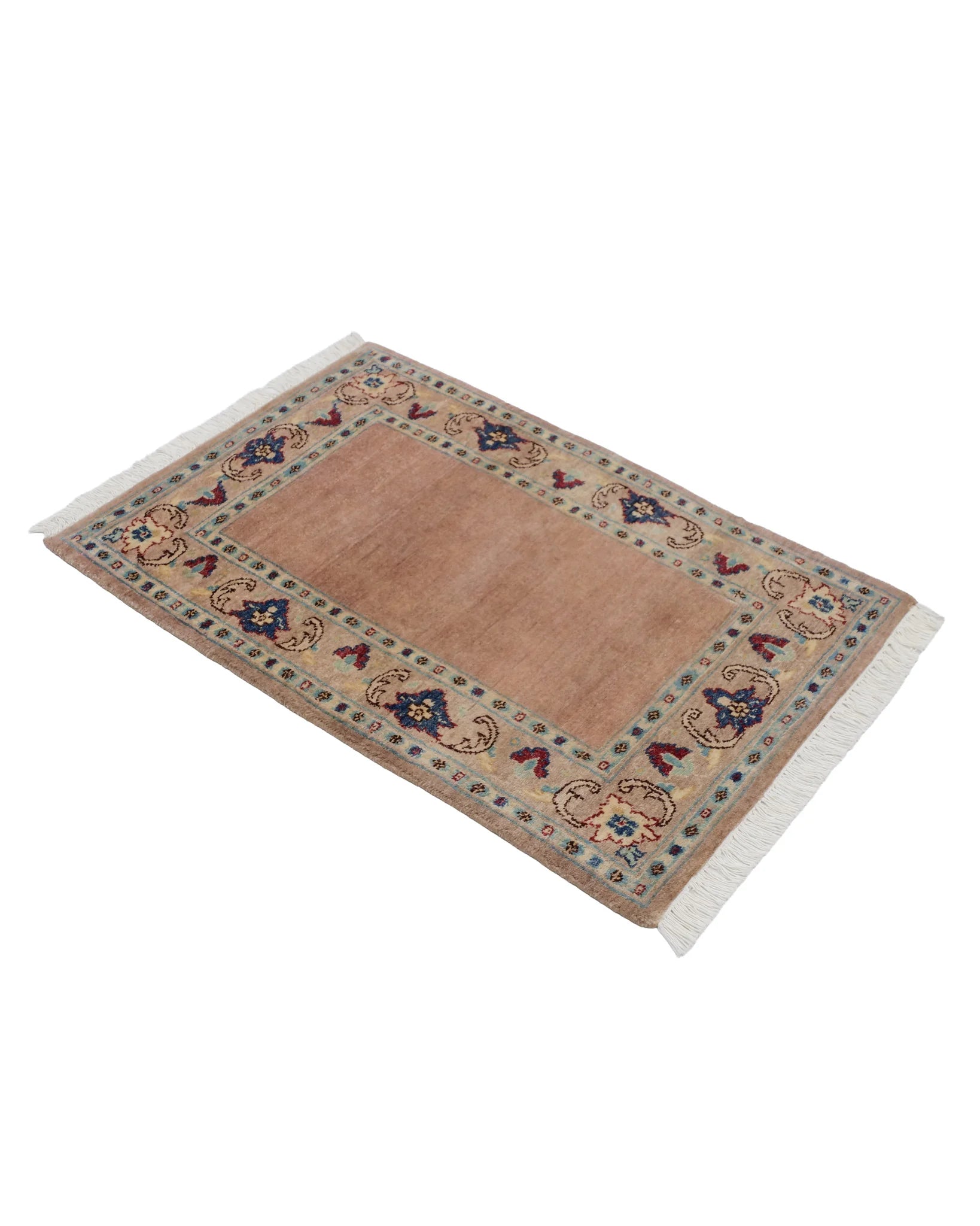 アフガニスタン絨毯 ガズニ 約66×95cm ピンク ウール 玄関マットサイズ