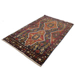 アフガニスタン絨毯 バルーチ トライバルラグ 二重メダリオンとボテ柄