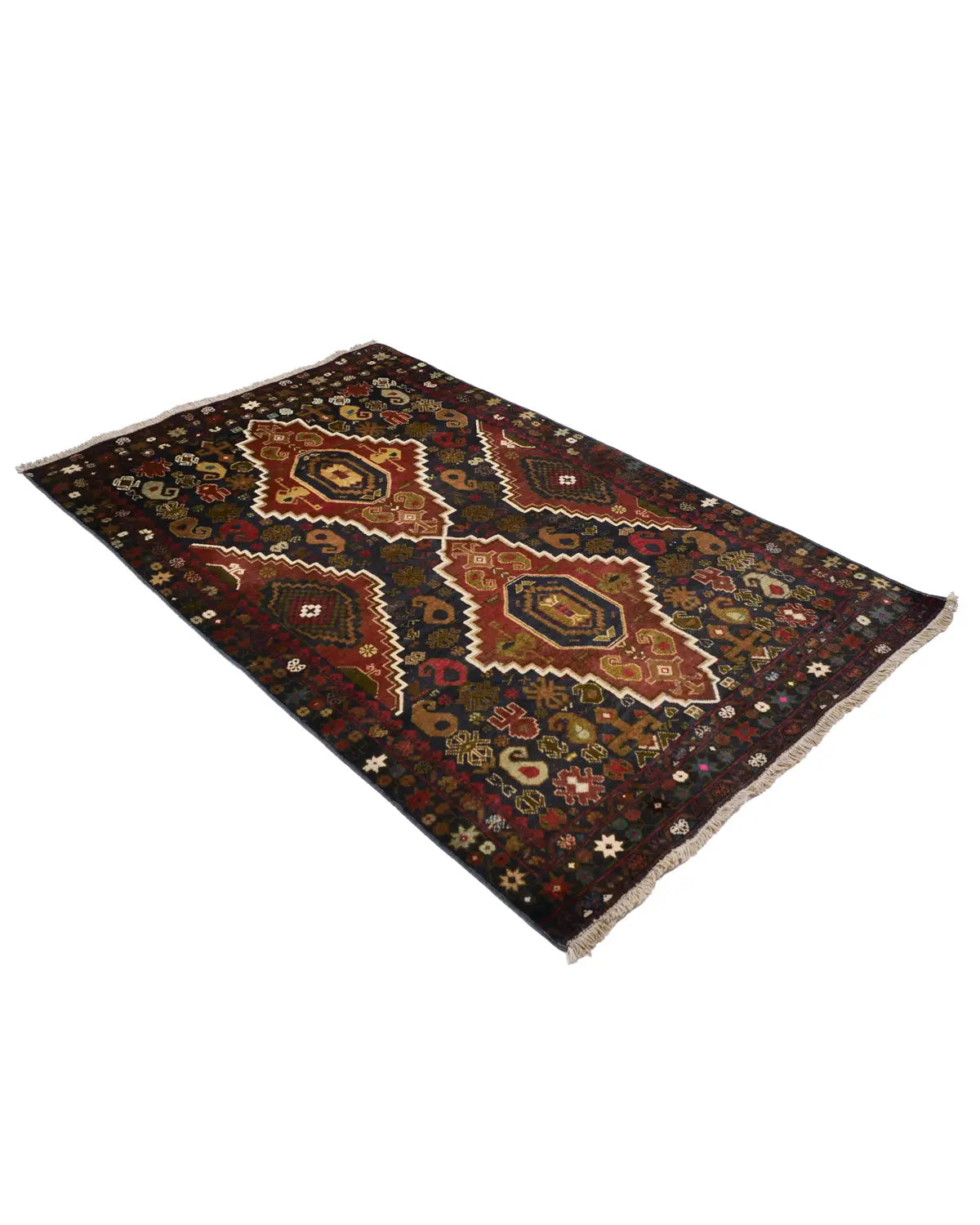 アフガニスタン絨毯 トライバルラグ 約113cm x 178cm|SATHI RUGS アフガニスタン絨毯 トライバルラグ 約113cm x 178cm|SATHI RUGS