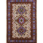 アフガニスタン絨毯 91x117cm トライバルラグ 手織り 