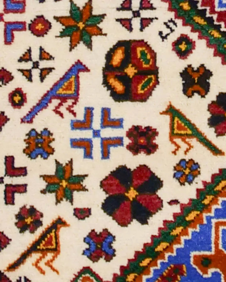 アフガニスタン絨毯 91x117cm トライバルラグ 手織り 