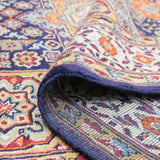 アフガニスタン産の手織り絨毯 130×193cm。伝統的なマムルークデザインで、中央に八角形メダリオンと幾何学模様を配し、濃紺を基調に赤やアイボリーの文様が映える一点物ウールラグ。