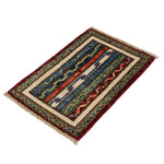 アフガニスタン産ガズニウールラグ モダンデザイン