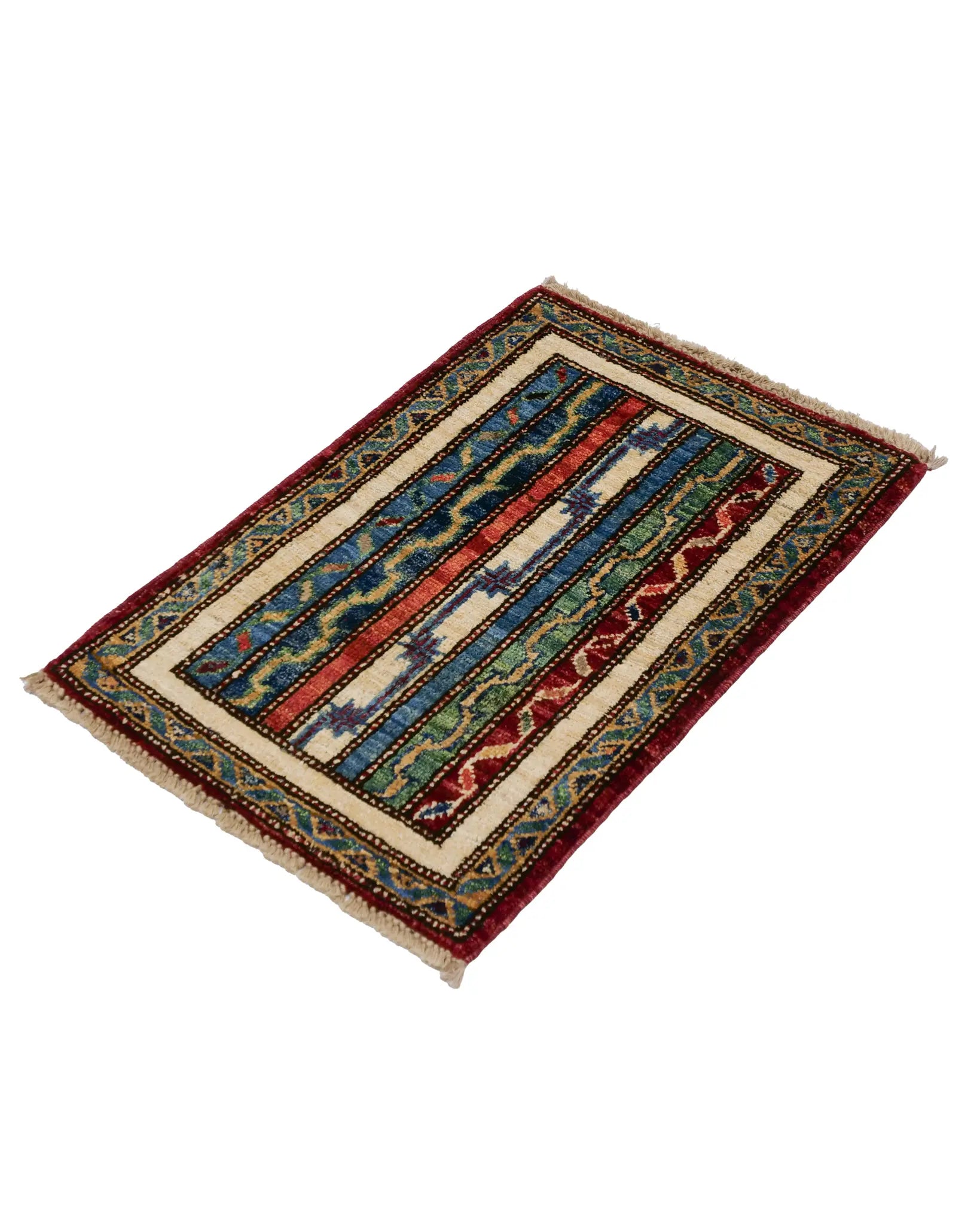 アフガニスタン産ガズニウールラグ モダンデザイン