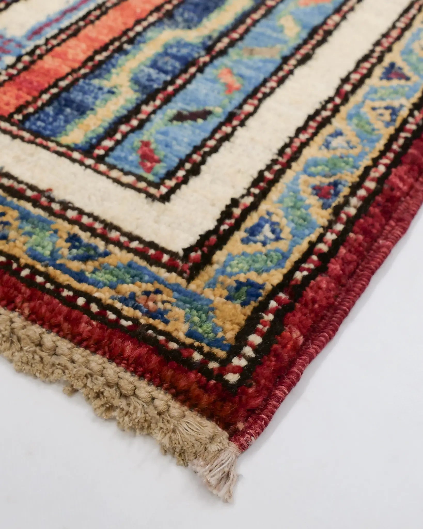 Afghan Ghazni wool handmade rug with modern stripes