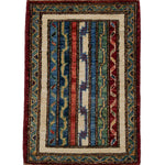 ガズニウールの手織り絨毯 ストライプ模様