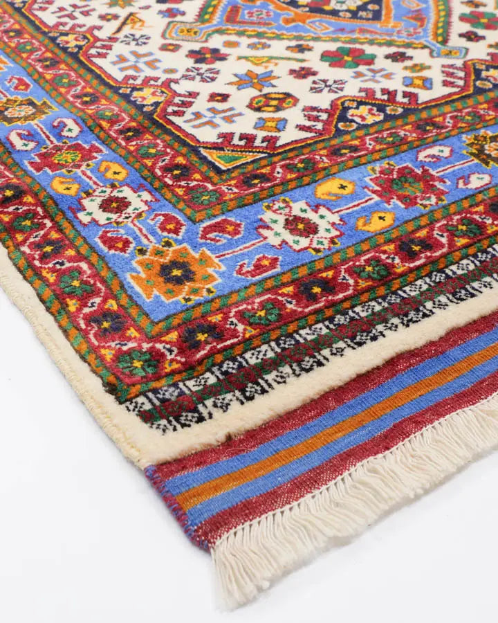 アフガニスタン絨毯 91x117cm トライバルラグ 手織り 