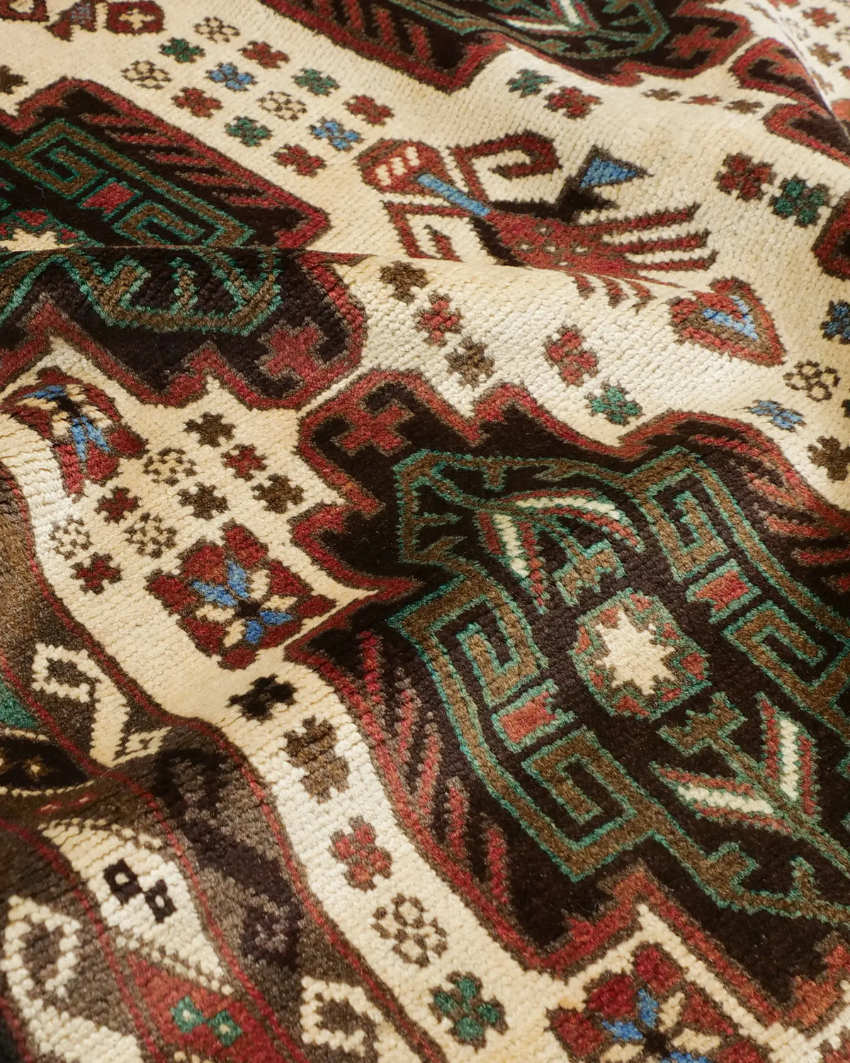 トライバルラグ アフガニスタン絨毯 バルーチ 91×145cm アイボリー トライバルラグ アフガニスタン絨毯 バルーチ 91×145cm アイボリー