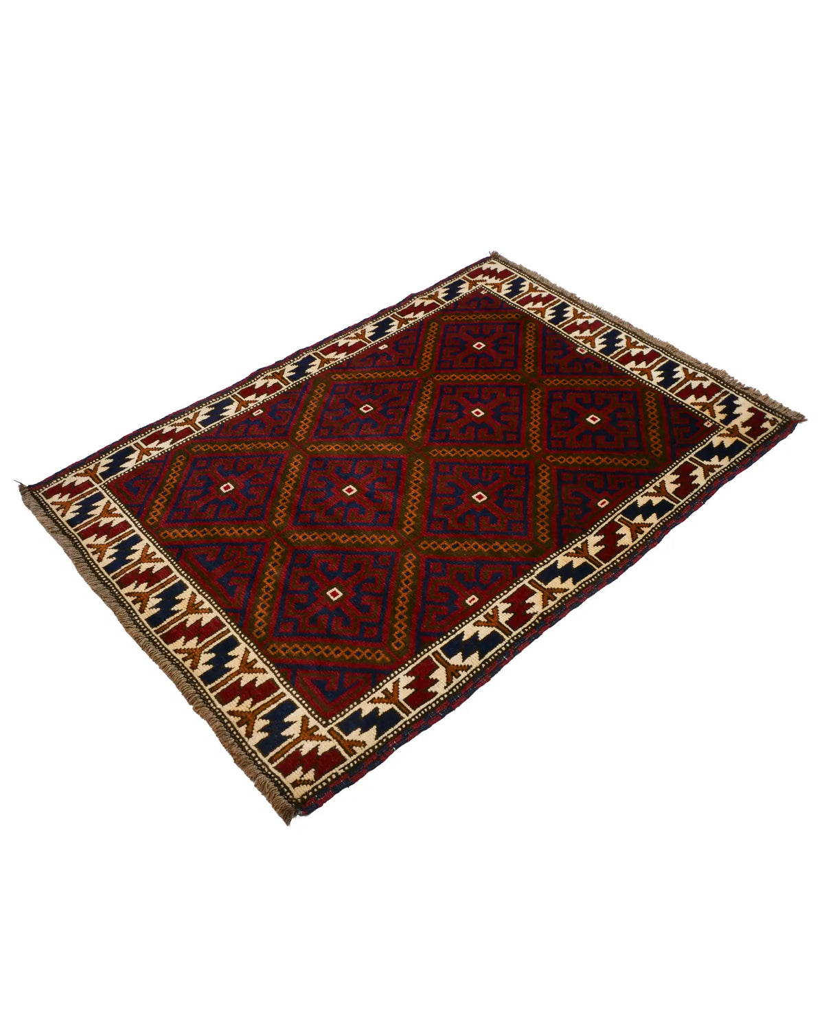 トライバルラグ アフガニスタン絨毯 バルーチ 95×126cm 赤｜SATHI RUGS