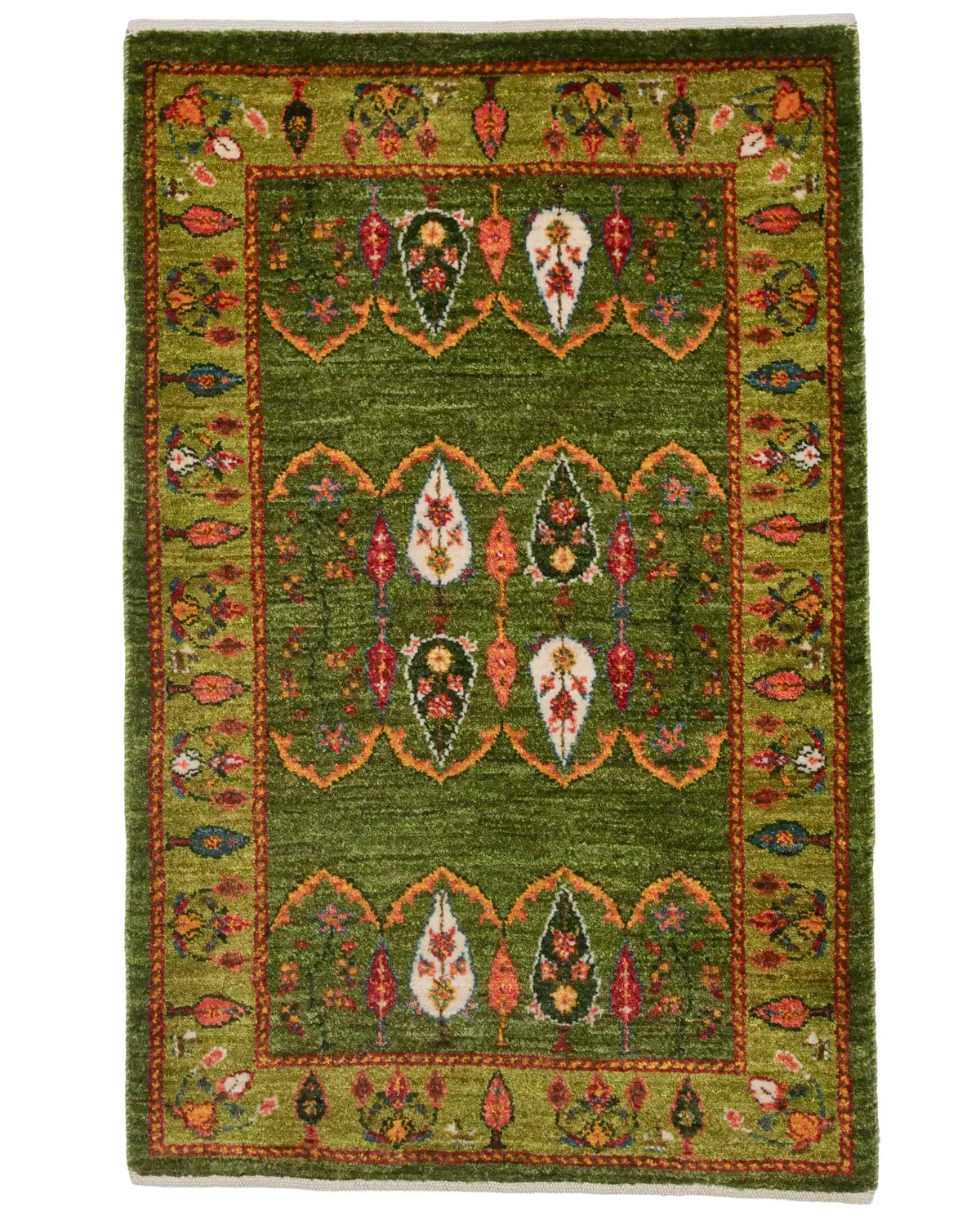 ギャッベ ファイン 61×95cm 緑 玄関マット 手織り|SATHI RUGS ギャッベ ファイン 61×95cm 緑 玄関マット 手織り|SATHI RUGS