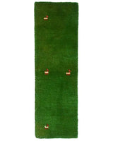手織りペルシャ絨毯 ギャッベ 38x116cm グリーン 緑 ラグ ランナー