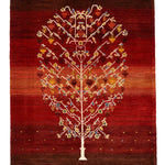 シーラーズ産ウール手織りペルシャギャッベ ザクロ文様 リビングラグ