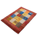 ギャッベ ペルシャ絨毯 赤 玄関マットサイズ