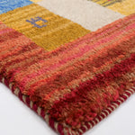 ギャッベ ペルシャ絨毯 赤 玄関マットサイズ