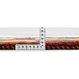 ギャッベ ペルシャ絨毯 赤 玄関マットサイズ