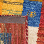 ギャッベ ペルシャ絨毯 赤 玄関マットサイズ