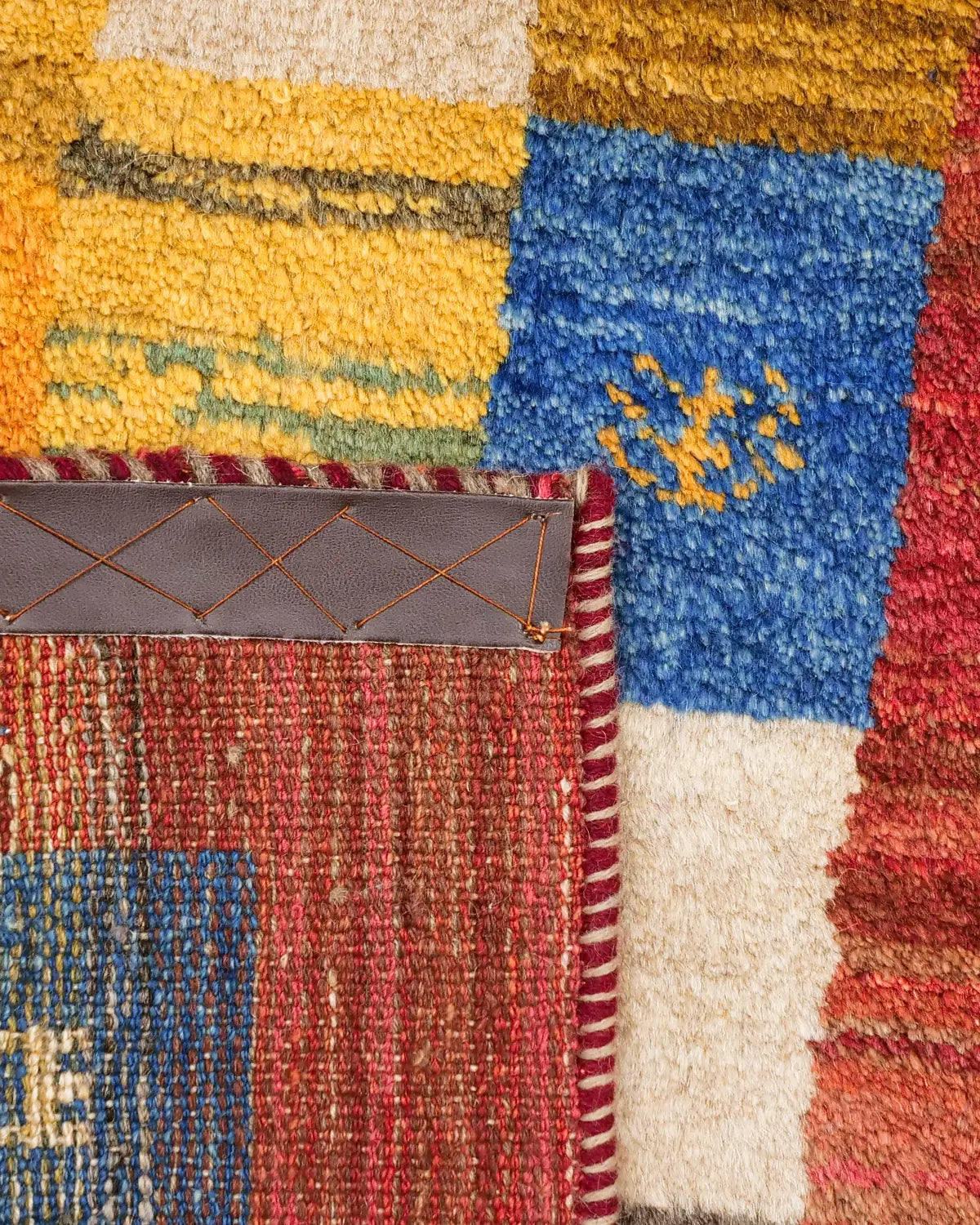 ギャッベ ペルシャ絨毯 赤 玄関マットサイズ