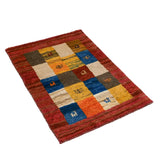 ギャッベ ペルシャ絨毯 赤 玄関マットサイズ