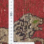 ライオンギャッベ 40x41cm ペルシャ絨毯 座布団 赤 レッド