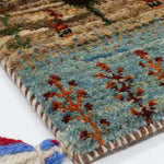 ペルシャ絨毯 ギャッベ 50x80cm 糸杉 ウール100％ 玄関マット 手織りラグ 茶色 