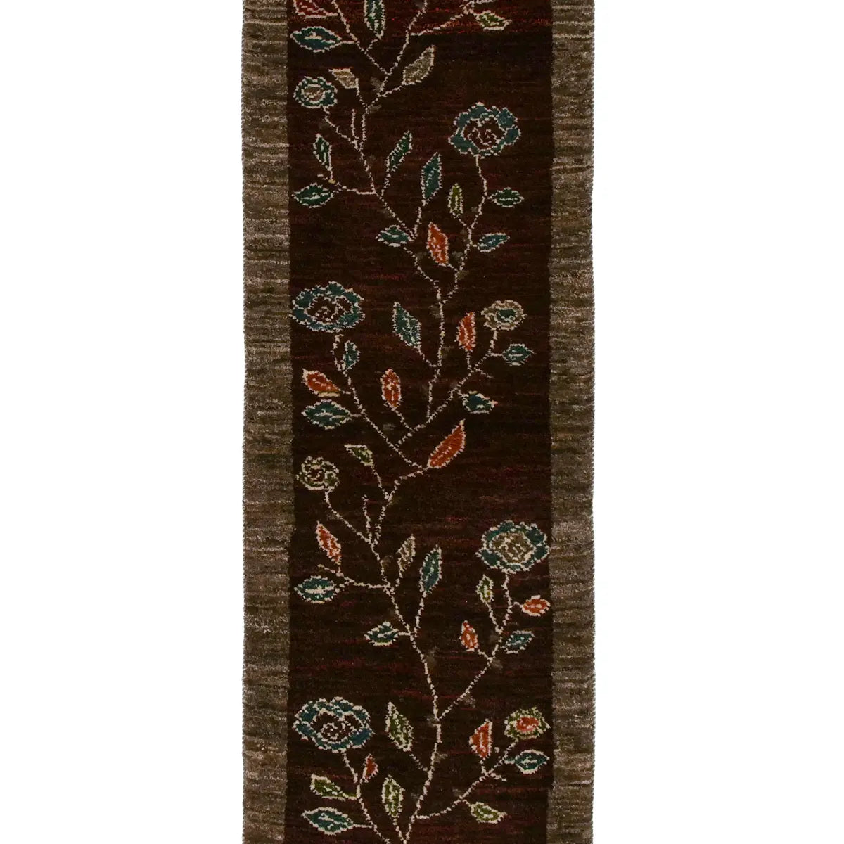 シーラーズ産ペルシャギャッベ ウール手織り 薔薇の木柄 ランナーラグ