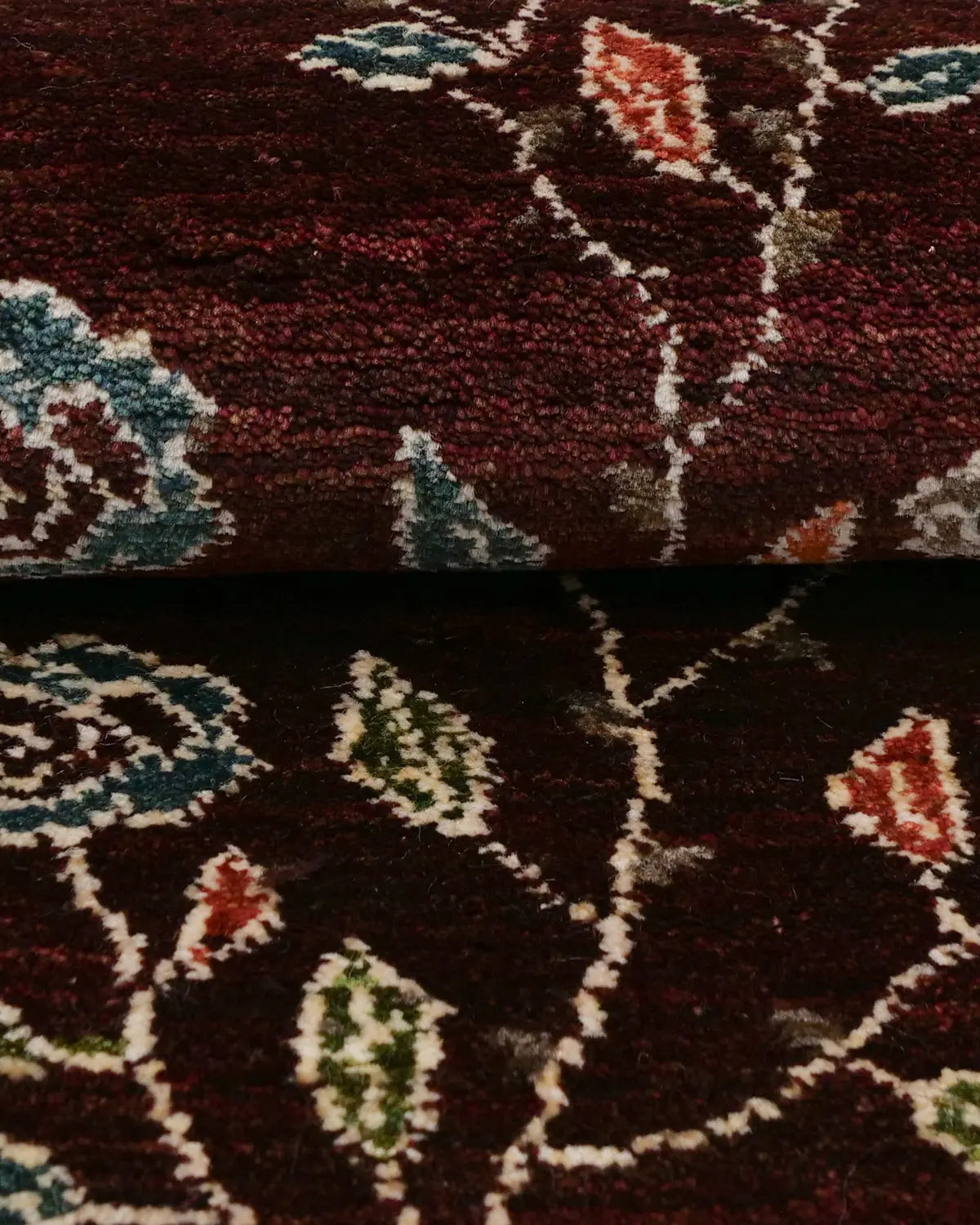 一本の薔薇の木柄 ペルシャギャッベ ウール 手織り