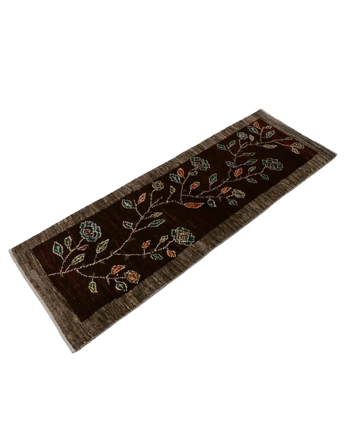 ペルシャギャッベ ランナーサイズ 51×148cm 花木文様 ウール