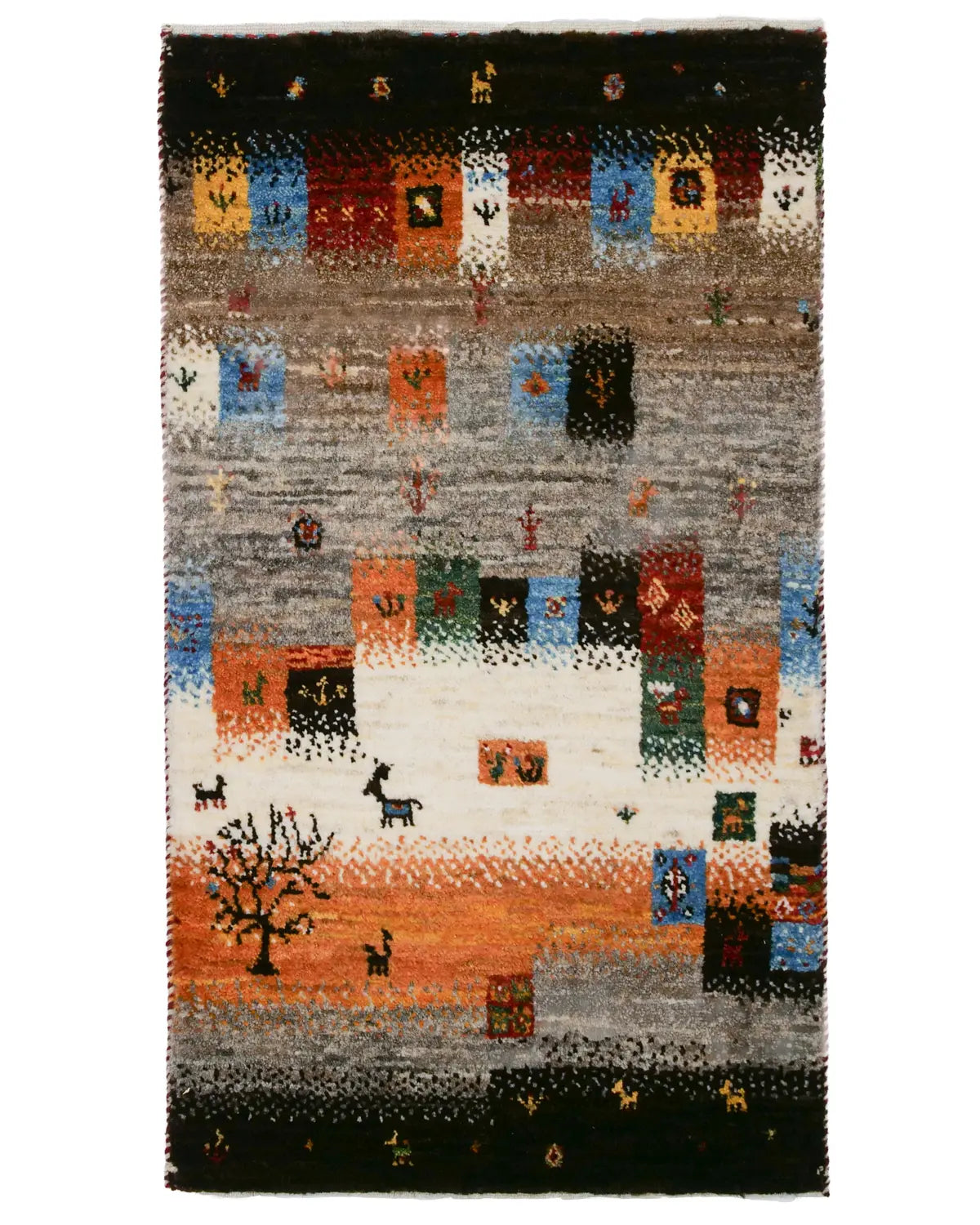 モザイク調カラフルギャッベ