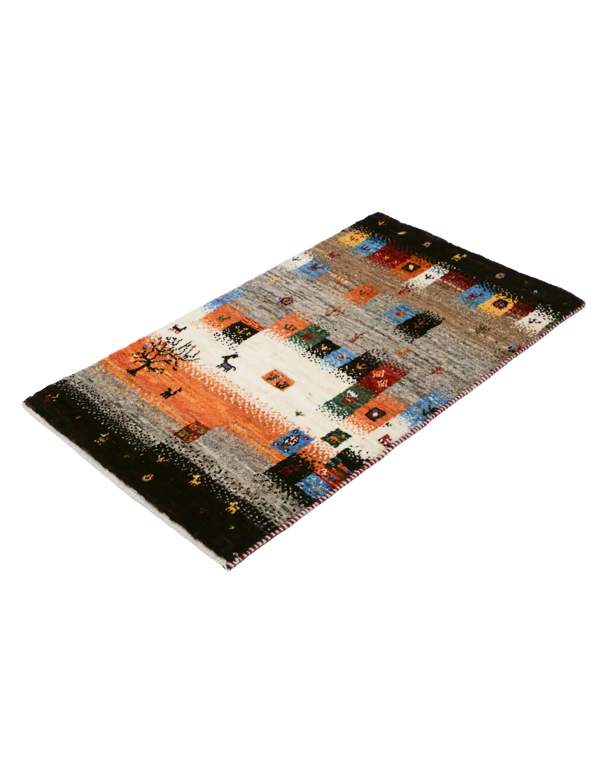 オレンジやブルーの色彩が美しいアートデザイン