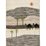 砂漠とラクダの風景ギャッベ