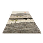 太陽と山をモチーフにした幻想的なギャッベ