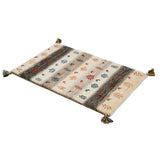 ナチュラルカラーにカラフルな木と鹿が映える玄関マット。