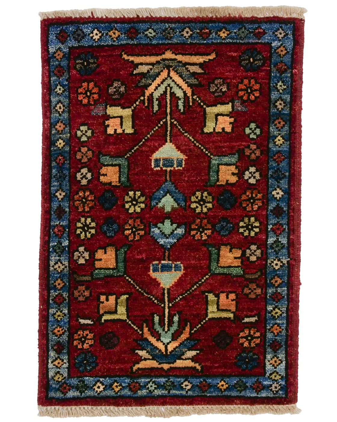 ガズニウールの手織り絨毯 ゴルダニ花瓶モチーフ